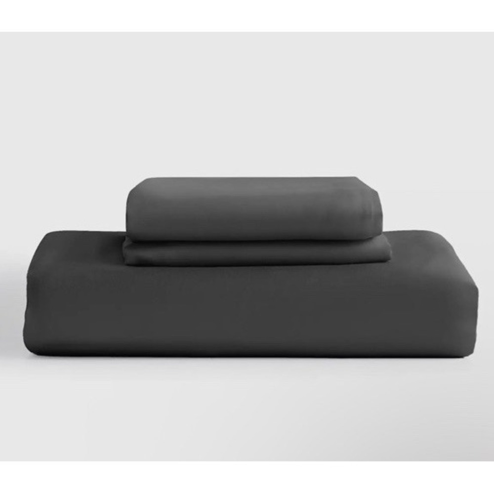 NWT QUINCE BAMBOO FITTED SHEET SET 3 PIECE SHEET SET QUEEN  CHARCOAL  $100